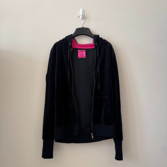 Jenni by Jennifer Moore Velour LOVE Zip-Up Hoodie Jacket (M) - Picture 3 of 5